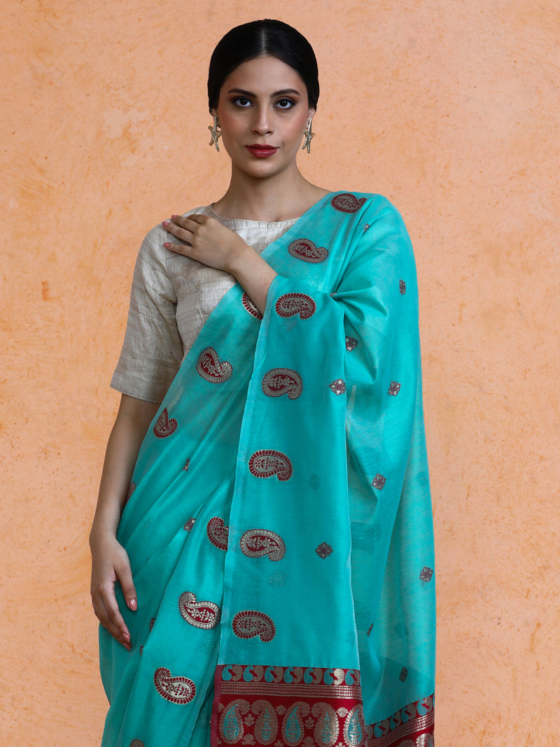 Rasa Cotton in Aqua Blue