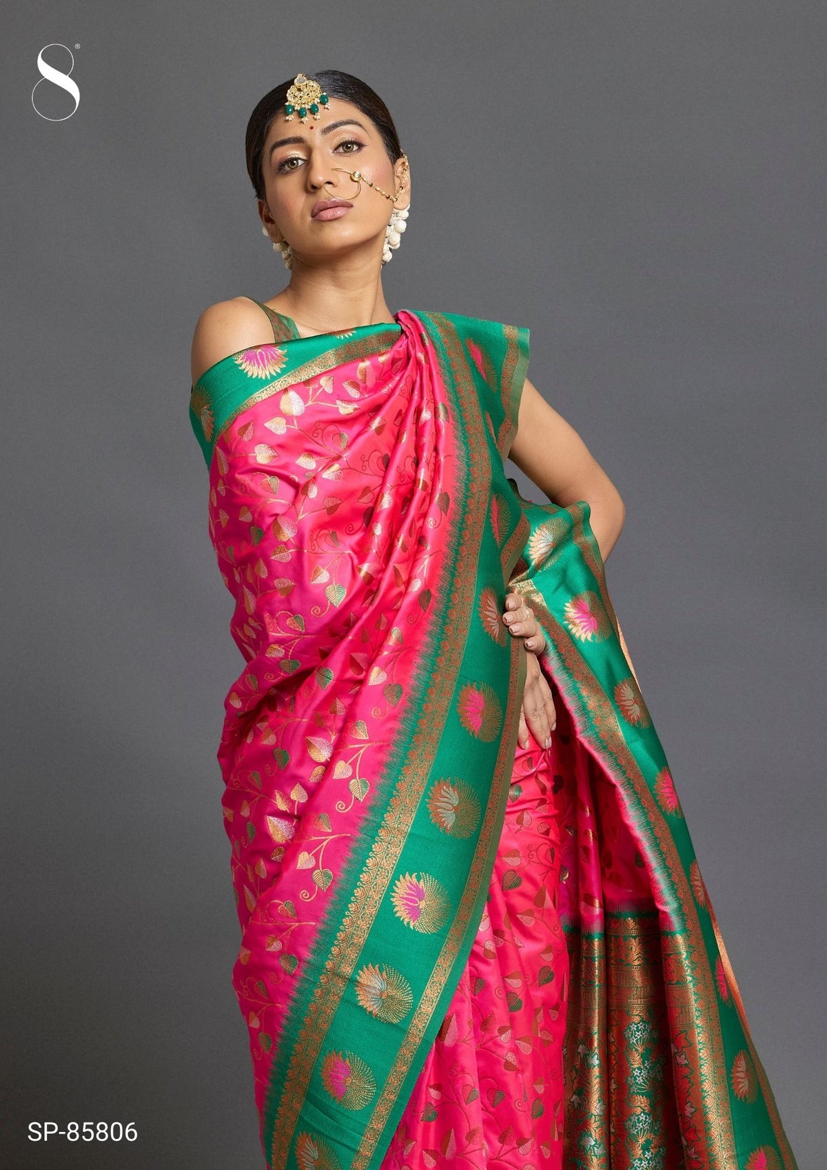 Ishara Silk Saree Pink