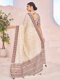 Aafreen Cotton in Beige and Brown