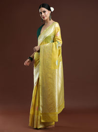 Woven Design Chanderi Cotton Saree in Yellow