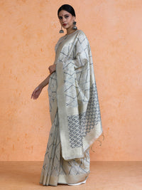 Devi Cotton in Beige with Black Motifs