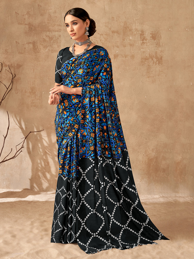 Vibrant Bandhej in Royal Blue