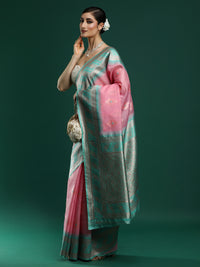 Woven Design Chanderi Cotton Saree in Pink