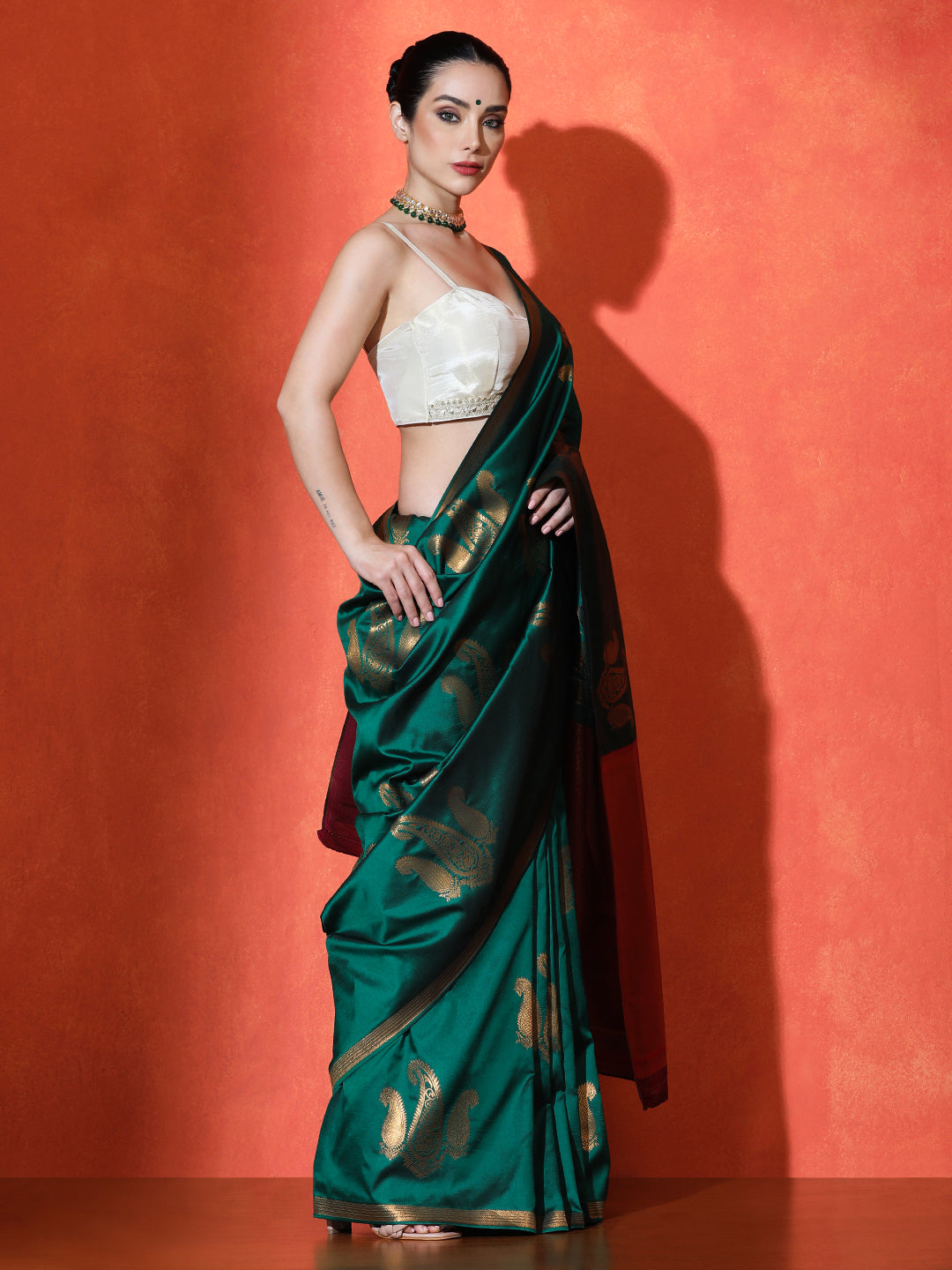 Charita Silk In Dark Green