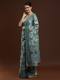 Sarha Woven Design Zari Chanderi Saree in Light Blue