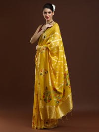 Sarha Ethnic Motifs Woven Design Zari Banarasi Saree in Yellow