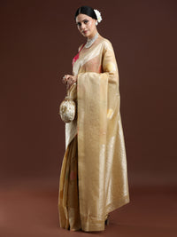Woven Design Chanderi Cotton Saree in Beige