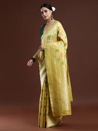 Woven Design Chanderi Cotton Saree in Yellow