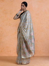 Zaika Cotton in Beige with Yellow Motifs