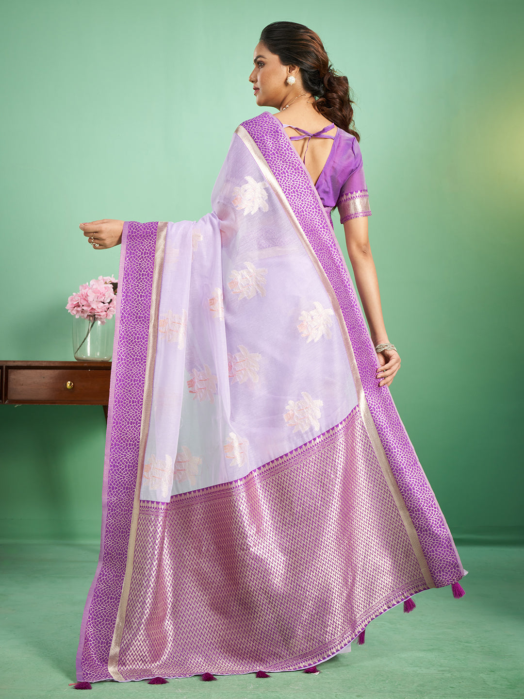 Rohini Cotton In Lavender & Grape Purple