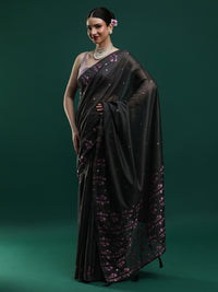 Sarha Woven Design Zari Muga Saree in Grey