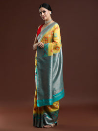 Woven Design Chanderi Cotton Saree in Yellow