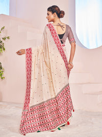 Aafreen Cotton in Beige and Maroon