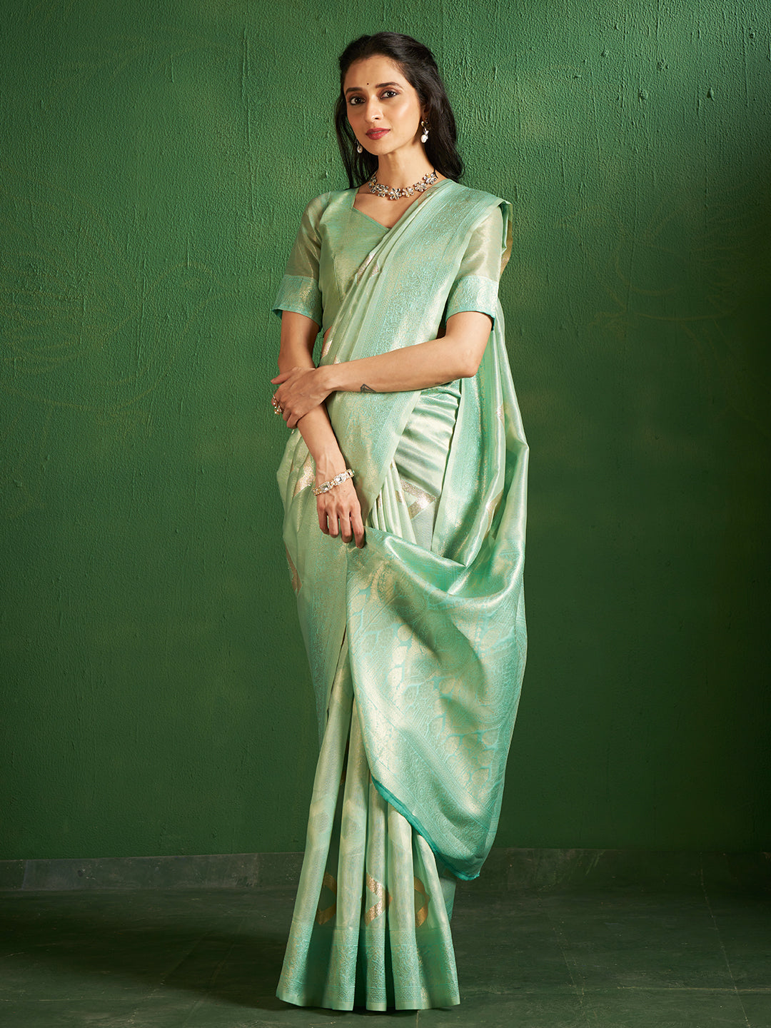 Kalki Silk in Sea Green