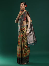 Woven Design Chanderi Cotton Saree in Dark Yellow