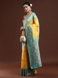 Woven Design Chanderi Cotton Saree in Yellow