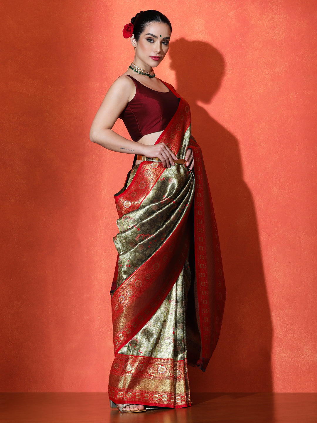 Vasanti Silk in Maroon