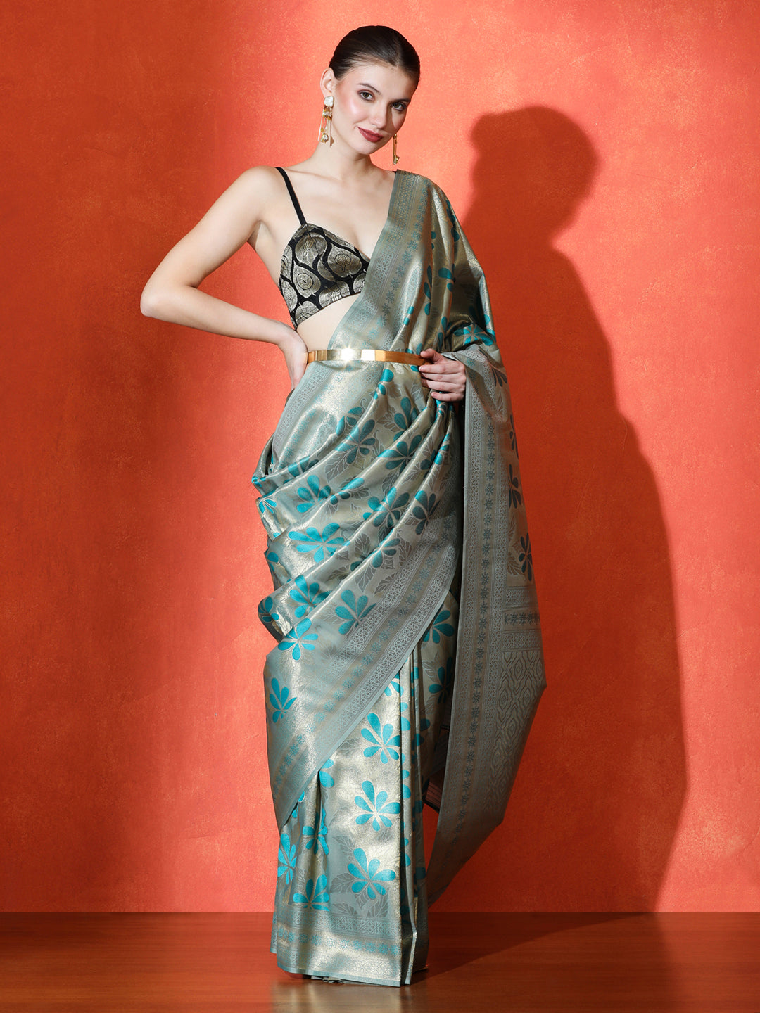 Swarna Silk in Light Blue