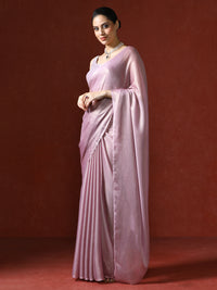 Solid Saree with Blouse Piece in lavender