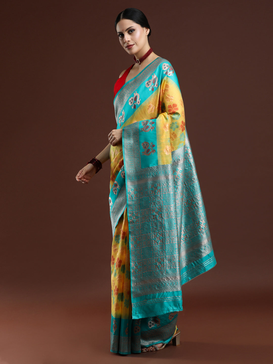 Woven Design Chanderi Cotton Saree in Yellow