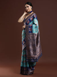 Woven Design Chanderi Cotton Saree in Blue