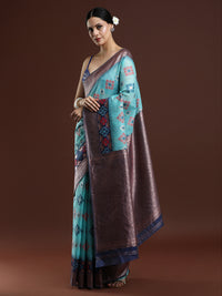 Woven Design Chanderi Cotton Saree in Blue