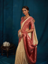 Swarnika Silk In Beige And Maroon