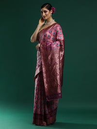 Woven Design Chanderi Cotton Saree in Pink