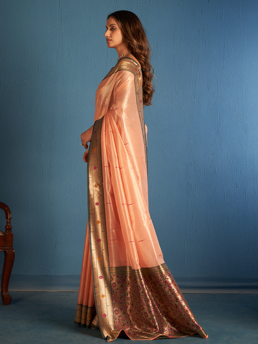 Vamika Silk in Peach