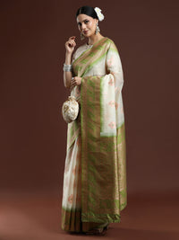 Woven Design Chanderi Cotton Saree in Cream