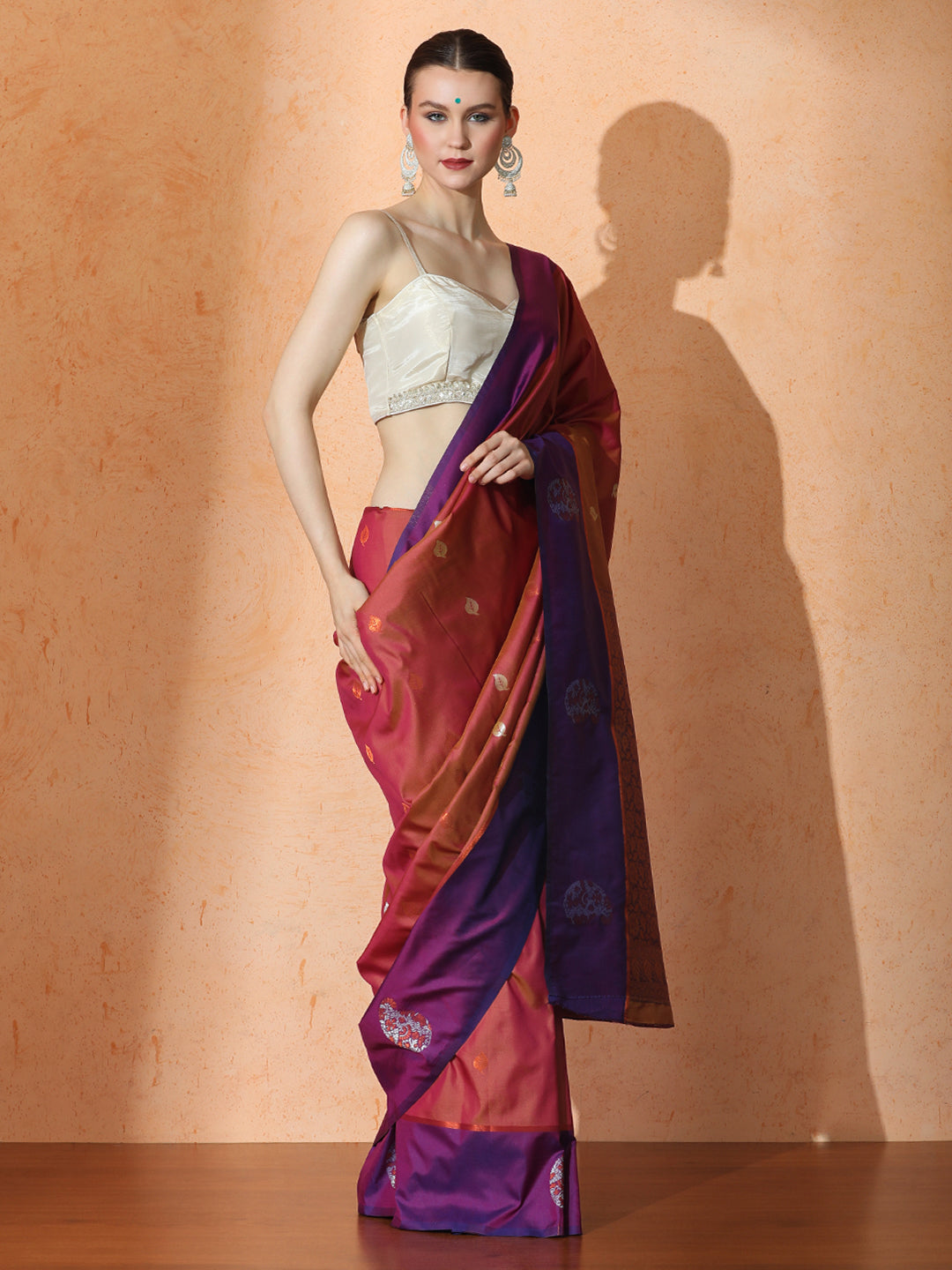 Jamuna Silk in Maroon