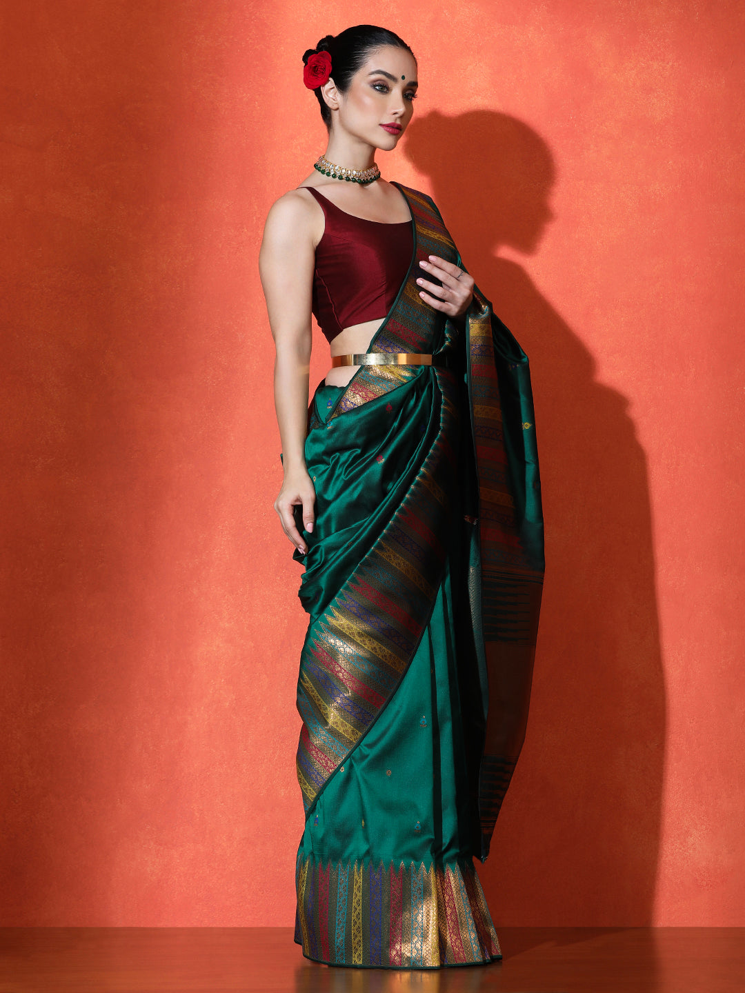 Aakshi Silk In Dark Green