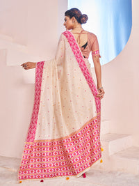 Aafreen Cotton in Beige and Pink