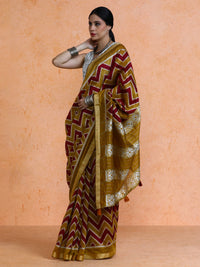 Sumitra Cotton in Maroon and Mustard