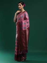 Woven Design Chanderi Cotton Saree in Pink