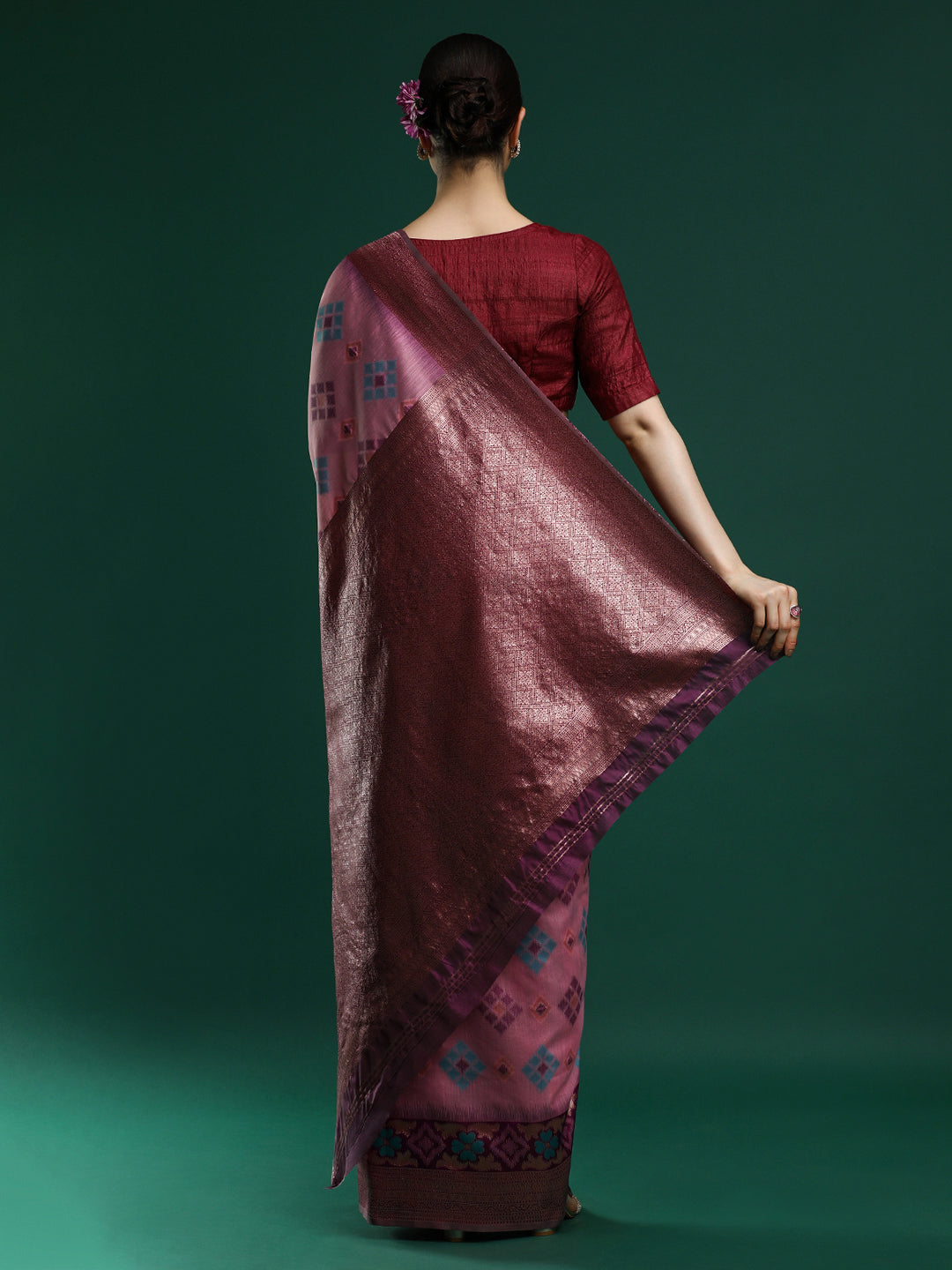Woven Design Chanderi Cotton Saree in Pink