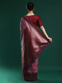 Woven Design Chanderi Cotton Saree in Pink
