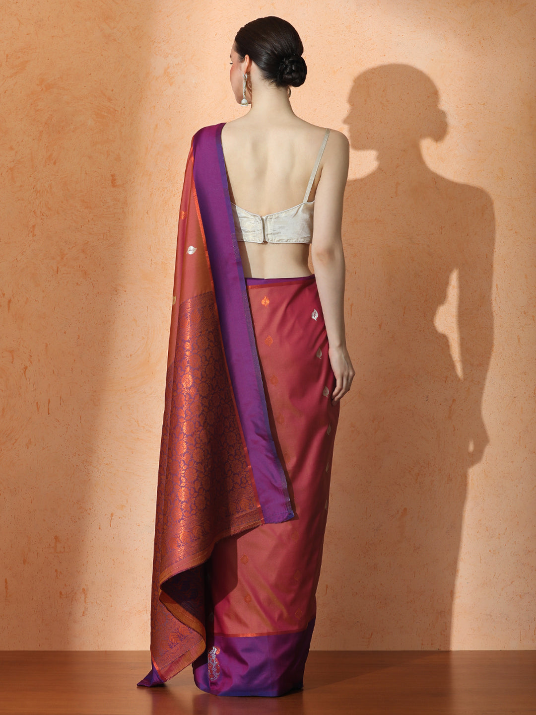 Jamuna Silk in Maroon