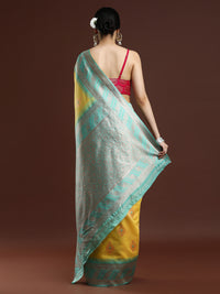 Woven Design Chanderi Cotton Saree in Yellow