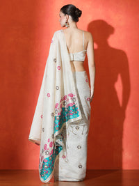 Sundari Cotton In Cream and Light Blue