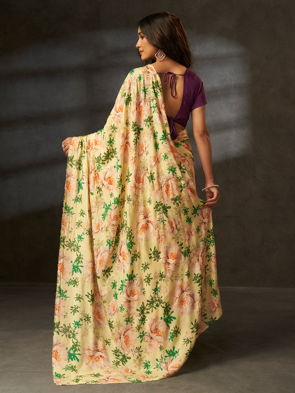 Bageecha Royale in Beige with Floral Motifs