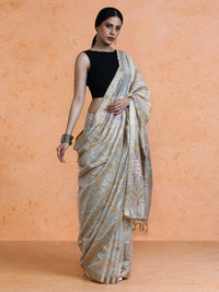 Zaika Cotton in Beige with Yellow Motifs