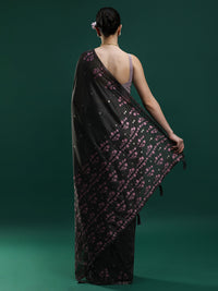 Sarha Woven Design Zari Muga Saree in Grey