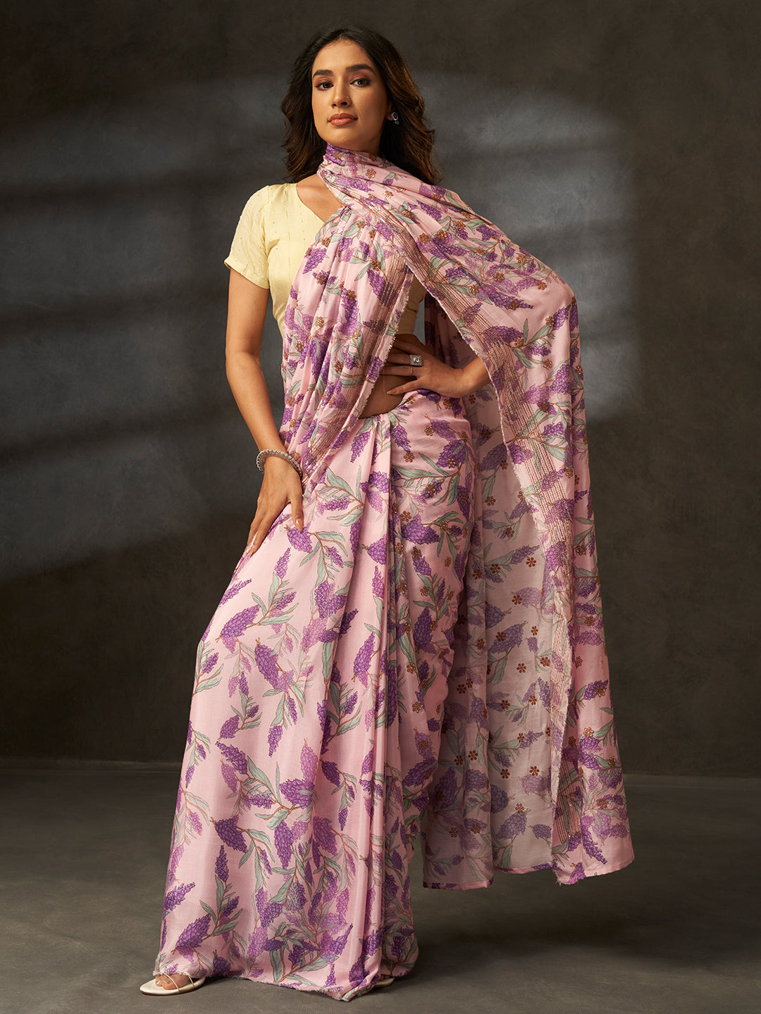 Bageecha Royale in Lavender with Floral Motifs