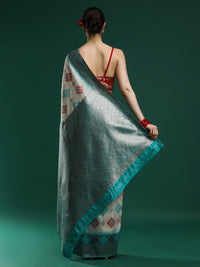 Woven Design Chanderi Cotton Saree in Light Grey