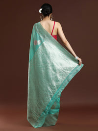 Woven Design Chanderi Cotton Saree in Sea Green