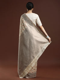 Woven Design Chanderi Cotton Saree in Beige