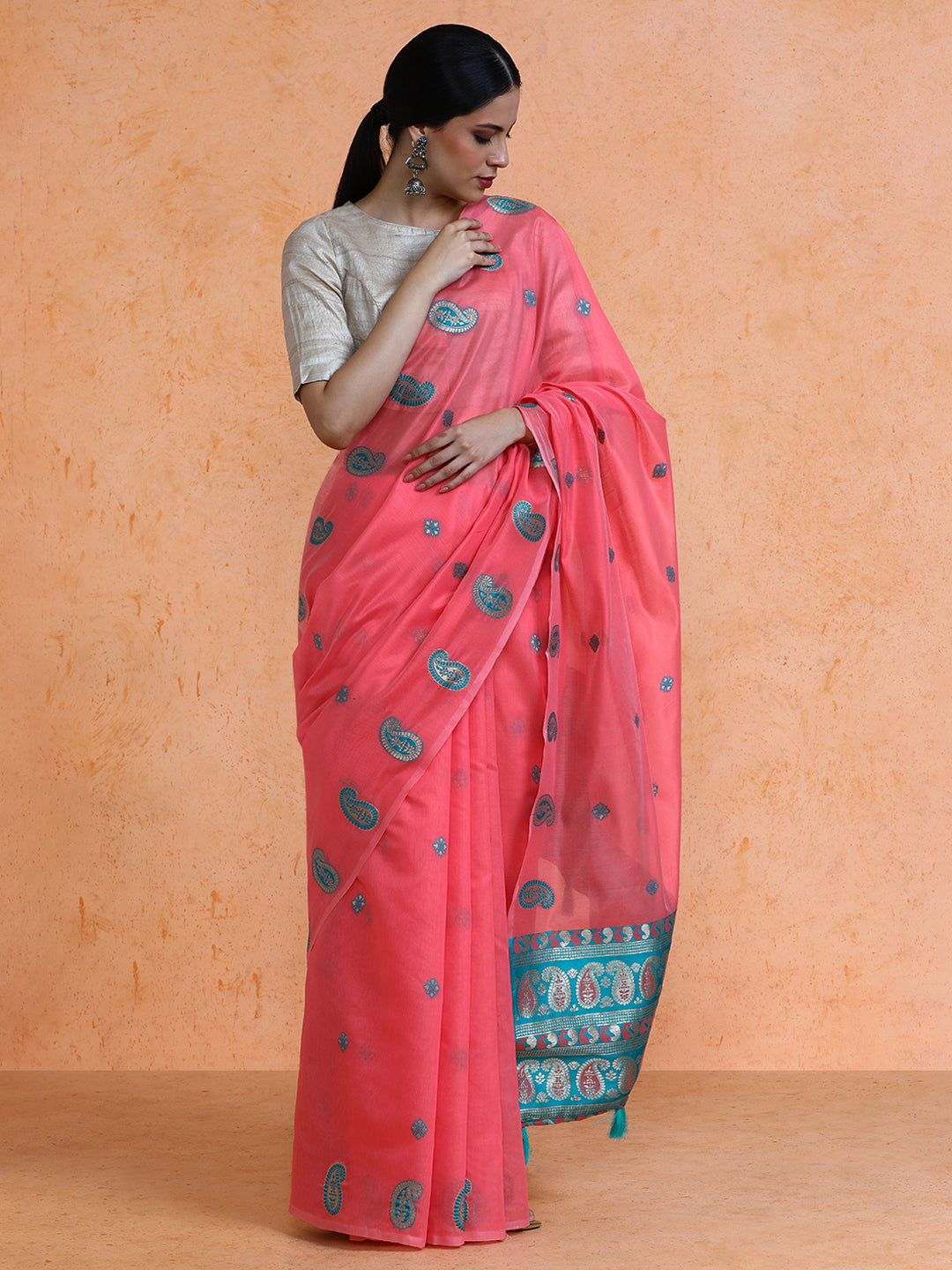 Rasa Cotton in Coral Pink