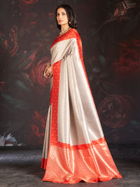 Vastra Silk In Red And Grey