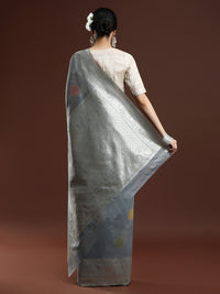 Woven Design Chanderi Cotton Saree in Grey